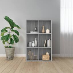 Berkfield Home Classic Book Cabinet/Sideboard Grey Sonoma 66x30x98 cm Engineered Wood - Size: 66 x 30 x 98 cm - thumbnail 2