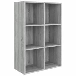 Berkfield Home Classic Book Cabinet/Sideboard Grey Sonoma 66x30x98 cm Engineered Wood - Size: 66 x 30 x 98 cm - thumbnail 3