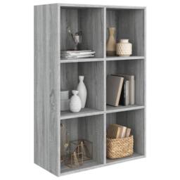 Berkfield Home Classic Book Cabinet/Sideboard Grey Sonoma 66x30x98 cm Engineered Wood - Size: 66 x 30 x 98 cm - thumbnail 1