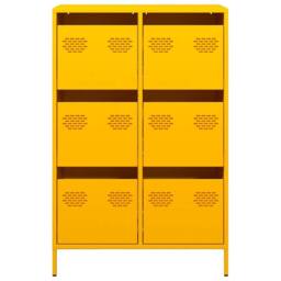 Berkfield Home Highboard Mustard Yellow 68x39x101.5 cm Steel - thumbnail 5