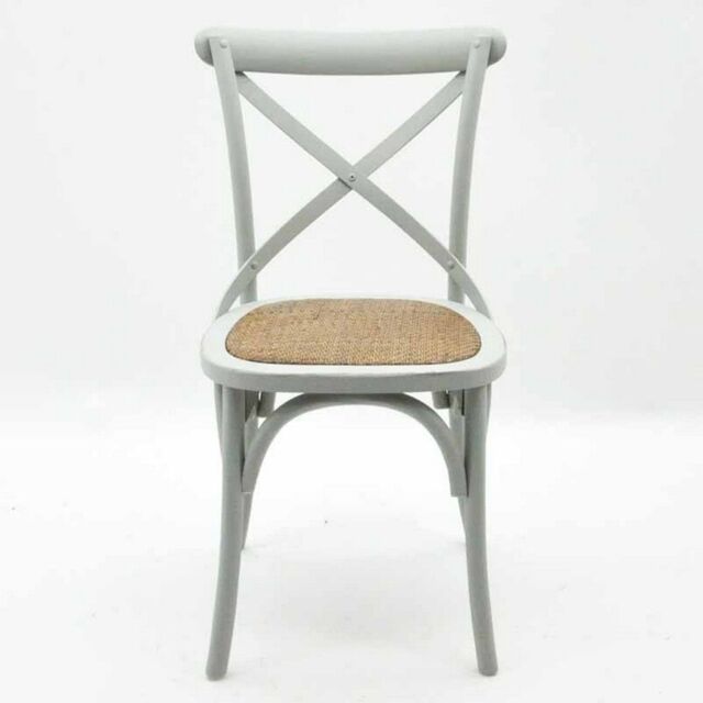 Minster French Cross Back Dining Chair - Wood - L46 x W49 x H88 cm - Grey - Size: 1 Pack - image 1