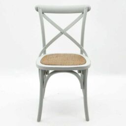 Minster French Cross Back Dining Chair - Wood - L46 x W49 x H88 cm - Grey - Size: 1 Pack