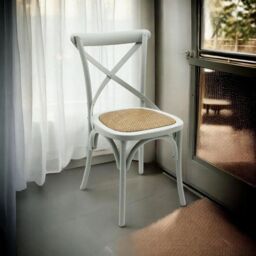 Minster French Cross Back Dining Chair - Wood - L46 x W49 x H88 cm - Grey - Size: 1 Pack - thumbnail 5