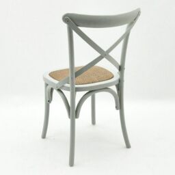 Minster French Cross Back Dining Chair - Wood - L46 x W49 x H88 cm - Grey - Size: 1 Pack - thumbnail 2