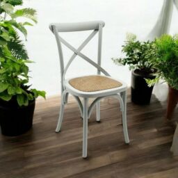 Minster French Cross Back Dining Chair - Wood - L46 x W49 x H88 cm - Grey - Size: 1 Pack - thumbnail 7
