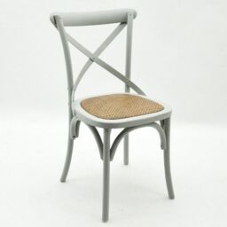 Minster French Cross Back Dining Chair - Wood - L46 x W49 x H88 cm - Grey - Size: 1 Pack - thumbnail 3