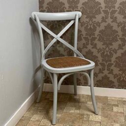 Minster French Cross Back Dining Chair - Wood - L46 x W49 x H88 cm - Grey - Size: 1 Pack - thumbnail 4