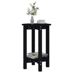 Berkfield Home Coffee Table Black Ã˜ 40x60 cm Solid Wood Pine - thumbnail 4
