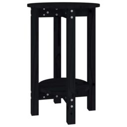 Berkfield Home Coffee Table Black Ã˜ 40x60 cm Solid Wood Pine - thumbnail 2