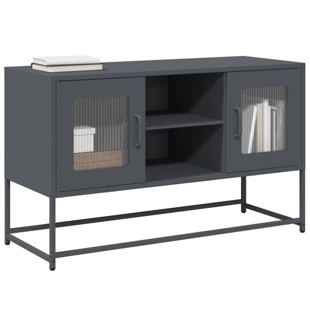 Berkfield Home TV Cabinet Anthracite 100.5x39x60.5 cm Steel in Black - image 1