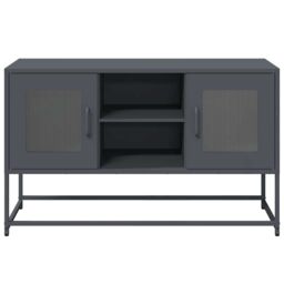 Berkfield Home TV Cabinet Anthracite 100.5x39x60.5 cm Steel in Black - thumbnail 5