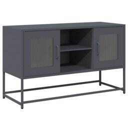 Berkfield Home TV Cabinet Anthracite 100.5x39x60.5 cm Steel in Black - thumbnail 2