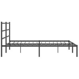 Berkfield Home Metal Bed Frame without Mattress with Headboard Black 193x203cm - Size: 193x203 cm - thumbnail 6