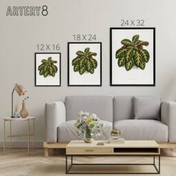 "Artery8 Lydon & Fawcett Eranthemum Igneum Golden Vein Plant Framed Canvas Art in White - Size: W12"" x H16""" - thumbnail 4