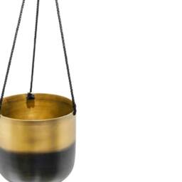 Ivyline Oscar Two Tone Gold Metal Hanging Planter Set of 2 - thumbnail 3