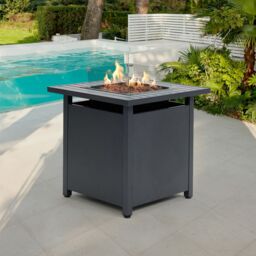 Home Detail Steel Fire Pit Garden Dining Table in Grey - Size: Small - thumbnail 1