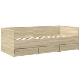 Berkfield Home Versatile Daybed with Drawers without Mattress Sonoma Oak 100x200 cm in Light Tan