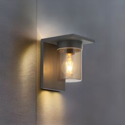 CGC Lighting 'Avery' Anthracite Grey E27 Outdoor Wall Light Lantern Smoked Diffuser IP54 in Dark Grey - thumbnail 5