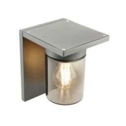 CGC Lighting 'Avery' Anthracite Grey E27 Outdoor Wall Light Lantern Smoked Diffuser IP54 in Dark Grey - thumbnail 3