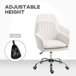 VOGREX Cream White Adjustable Swivel Office Desk Chair - thumbnail 3