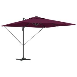 Berkfield Home Cantilever Roma Parasol with LEDs in Bordeaux Red, 286 x 285 x 270 cm Aluminium - thumbnail 2