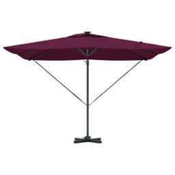 Berkfield Home Cantilever Roma Parasol with LEDs in Bordeaux Red, 286 x 285 x 270 cm Aluminium - thumbnail 5