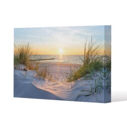 Benjamin Tate Design Sunset at the Baltic Sea Beach (Canvas Print) / 152 x 101 x 4cm in Natural - Size: 152 x 101 x 4 cm - thumbnail 1