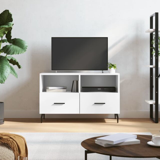 Berkfield Home TV Cabinet White 80x36x50 cm Engineered Wood - Size: 80 x 36 x 50 cm - image 1