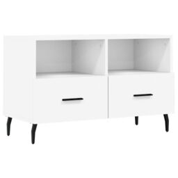 Berkfield Home TV Cabinet White 80x36x50 cm Engineered Wood - Size: 80 x 36 x 50 cm - thumbnail 2