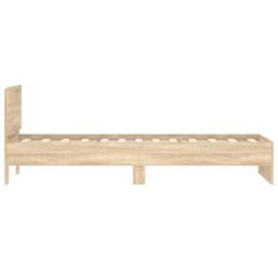 Berkfield Home Bed Frame Frame with Headboard Sonoma Oak 75x190 cm Small Single in Light Tan - thumbnail 6