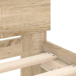 Berkfield Home Bed Frame Frame with Headboard Sonoma Oak 75x190 cm Small Single in Light Tan - thumbnail 8