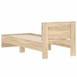 Berkfield Home Bed Frame Frame with Headboard Sonoma Oak 75x190 cm Small Single in Light Tan - thumbnail 7