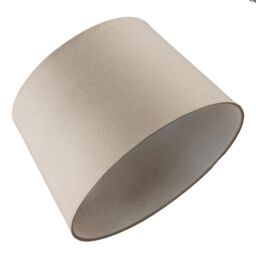 Happy Homewares Designer Taupe Beige Naturally Textured Linen Lamp Shade in Drum Shape - Size: 12 inches - thumbnail 5