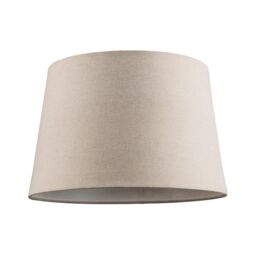 Happy Homewares Designer Taupe Beige Naturally Textured Linen Lamp Shade in Drum Shape - Size: 12 inches