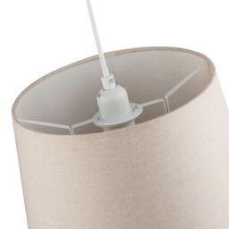 Happy Homewares Designer Taupe Beige Naturally Textured Linen Lamp Shade in Drum Shape - Size: 12 inches - thumbnail 4