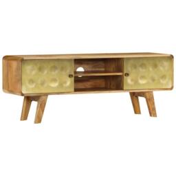 Berkfield Home TV Cabinet Solid Mango Wood 120x30x45 cm in Brown - Size: 120 x 30 x 45 cm - thumbnail 2