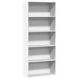 Berkfield Home Book Cabinet White 80x30x189 cm Engineered Wood - Size: 80 x 30 x 189 cm - thumbnail 2