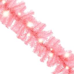 Berkfield Home Cosy Christmas Garland with LED Lights 5 m Pink - thumbnail 4