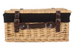 Red Hamper Wicker 40 cm Buff Empty Hamper with Cotton Lining in Black - thumbnail 4