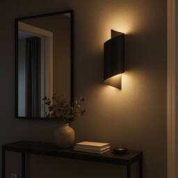 Eglo Montarello Steel Modern LED CCT Indoor Wall Light, Black - thumbnail 1