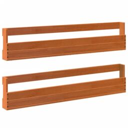Berkfield Home Wall-mounted Shoe Racks 2 pcs Wax Brown 110x8.5x23.5 cm Solid Wood Pine - thumbnail 2