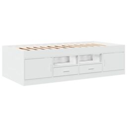 Berkfield Home Daybed with Drawers without Mattress White 75x190 cm Small Single - thumbnail 2