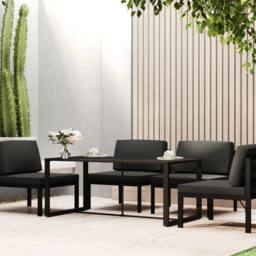 Berkfield Home Outdoor Dining Table Anthracite 120x60x66 cm Aluminium in Black - Size: 120 x 60 x 66 cm - thumbnail 2