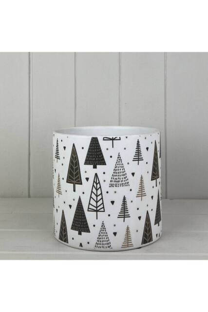 KDMD Pattern Rustic White Indoor Plant Pot 16cm - image 1