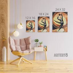 "Artery8 Acrobatic Male Dancer with Top Hat Demuth Canvas Wall Art Print in Brown - Size: W12"" x H16""" - thumbnail 4