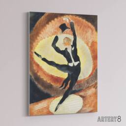 "Artery8 Acrobatic Male Dancer with Top Hat Demuth Canvas Wall Art Print in Brown - Size: W12"" x H16""" - thumbnail 2