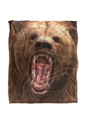 JQ Licensing Royce Mcclure Grizzly Bear Head Silky Touch Super Soft Throw Blanket 152 X 127 cm in White - thumbnail 1