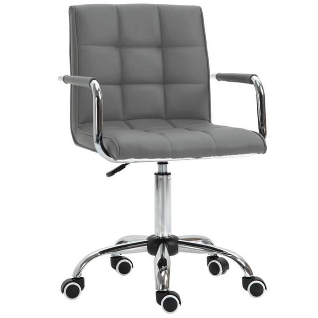 NESTLUNE Mid Back Office Chair, Swivel Computer Chair in Grey - Size: 100 cm x 15 cm - image 1