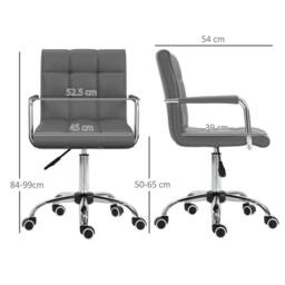 NESTLUNE Mid Back Office Chair, Swivel Computer Chair in Grey - Size: 100 cm x 15 cm - thumbnail 2