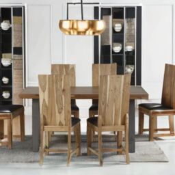IH Design Forestburgh Acacia Wood Dining Chairs (pair) in Brown
